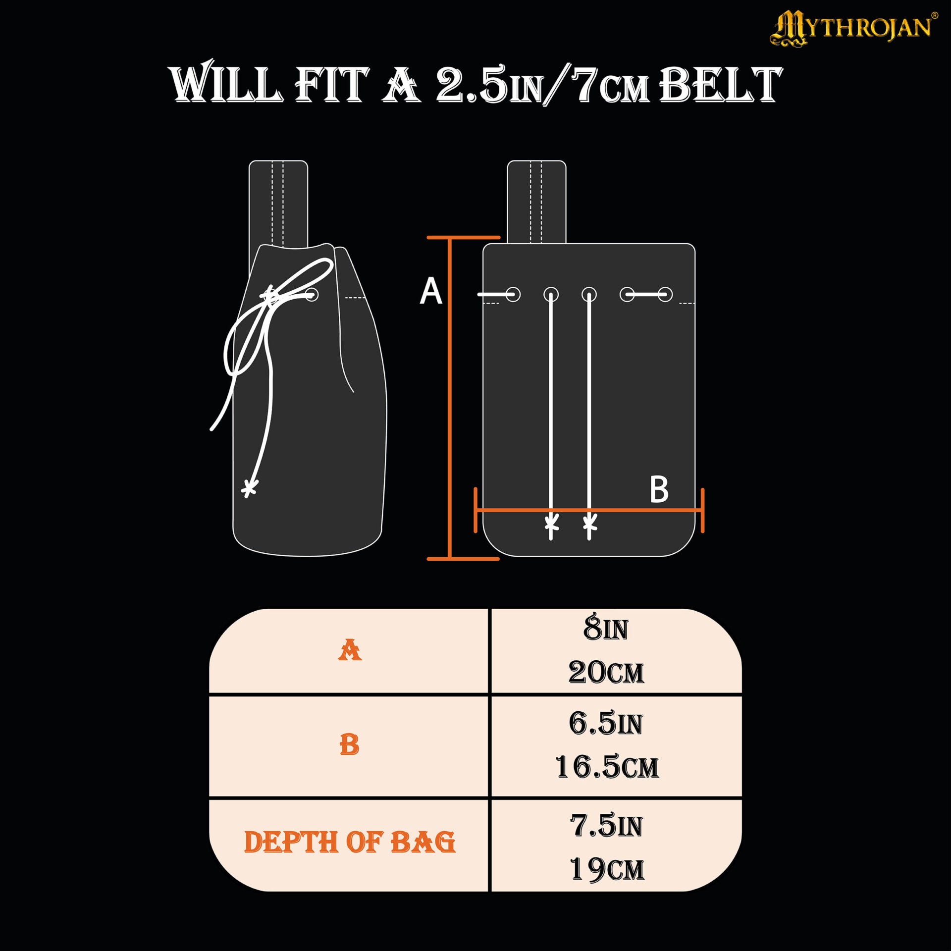 Mythrojan "for The Horde" Bolsa de Lana con Cordón para Cinturón: Accesorio para Disfraces Monedero , Granate , 8" × 6.5" - Imagen 7