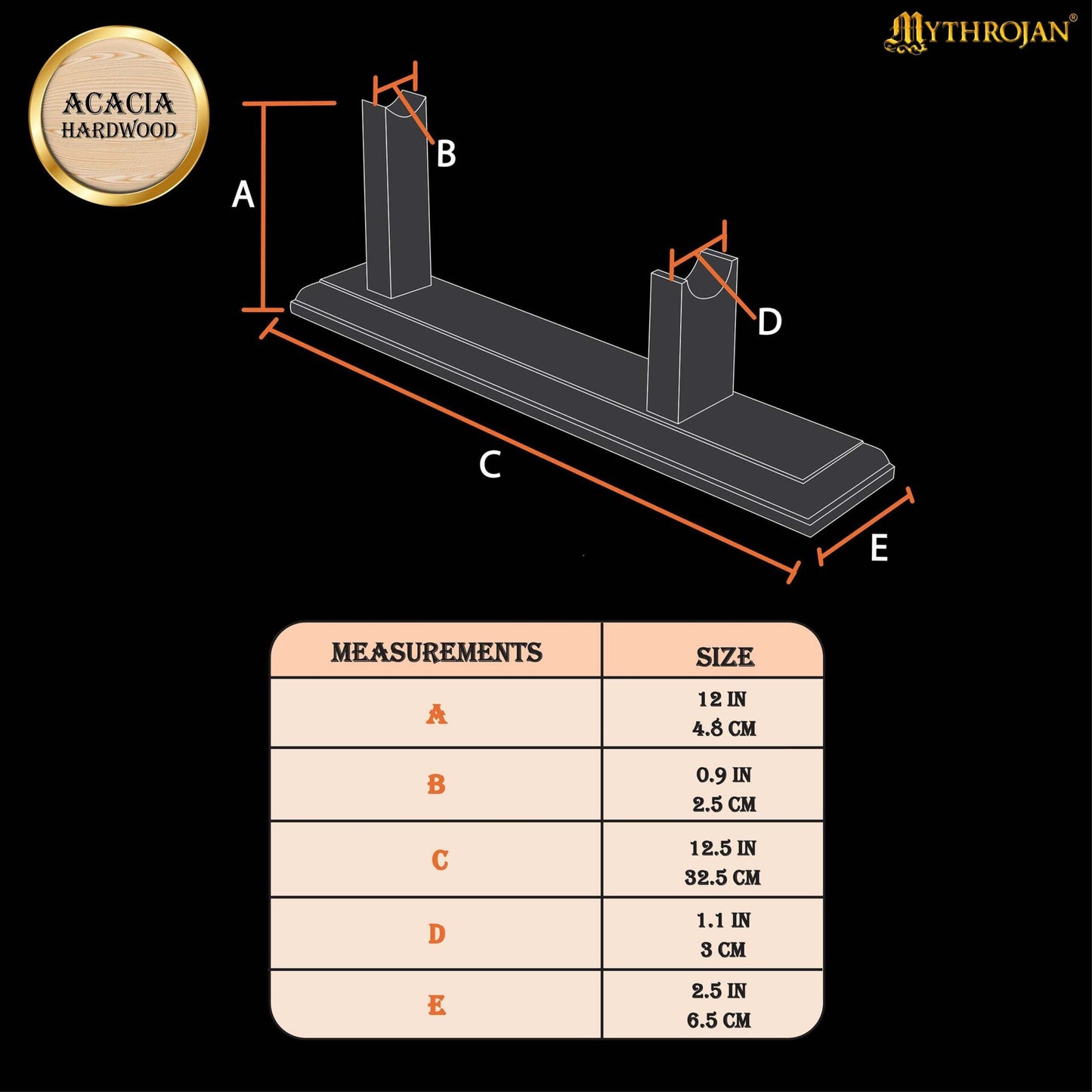 Mythrojan Soporte de Madera Maciza para Pistola - Soporte de Madera de Primera Calidad para Pistolas Antiguas, Pedernales y Objetos de Colección - Imagen 3