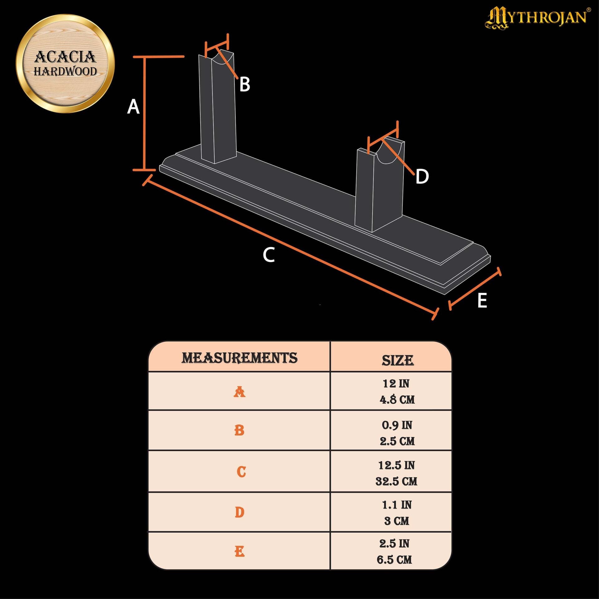 Mythrojan Soporte de Madera Maciza para Pistola - Soporte de Madera de Primera Calidad para Pistolas Antiguas, Pedernales y Objetos de Colección - Imagen 3
