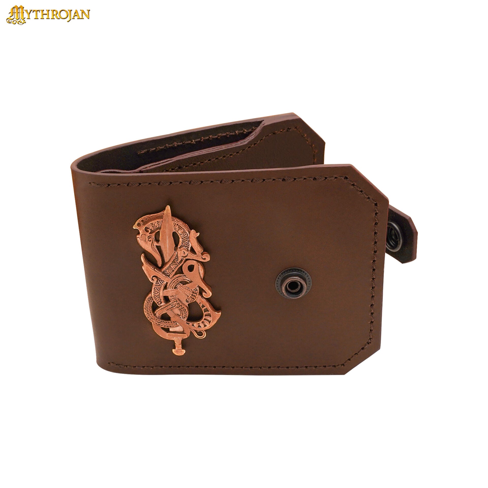 Cartera de Piel Auténtica con Decoración de Bronce Fundido a la Cera Perdida - Imagen 2