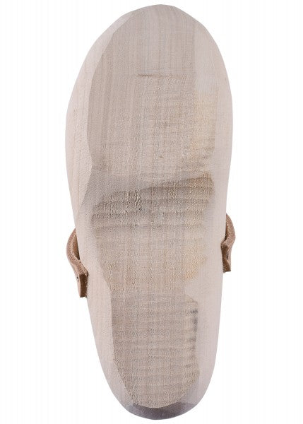 3133000100 Zapatos medieval de madera con correas de cuero
