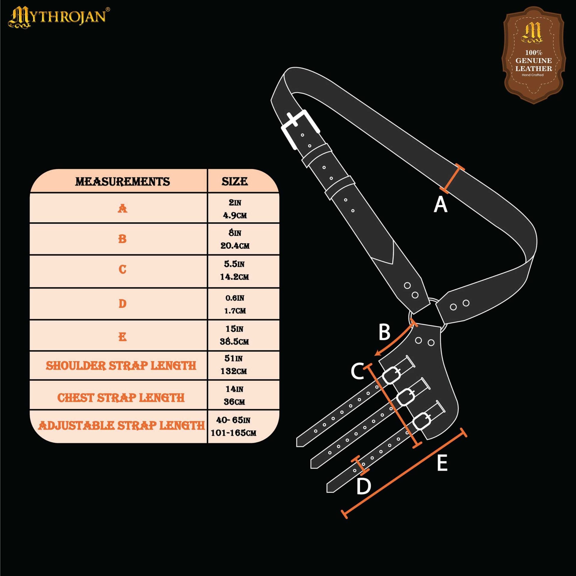 Mythrojan Baldric Cinturón Espada Cuero Funda Daga Medieval : Zurdo - Imagen 7