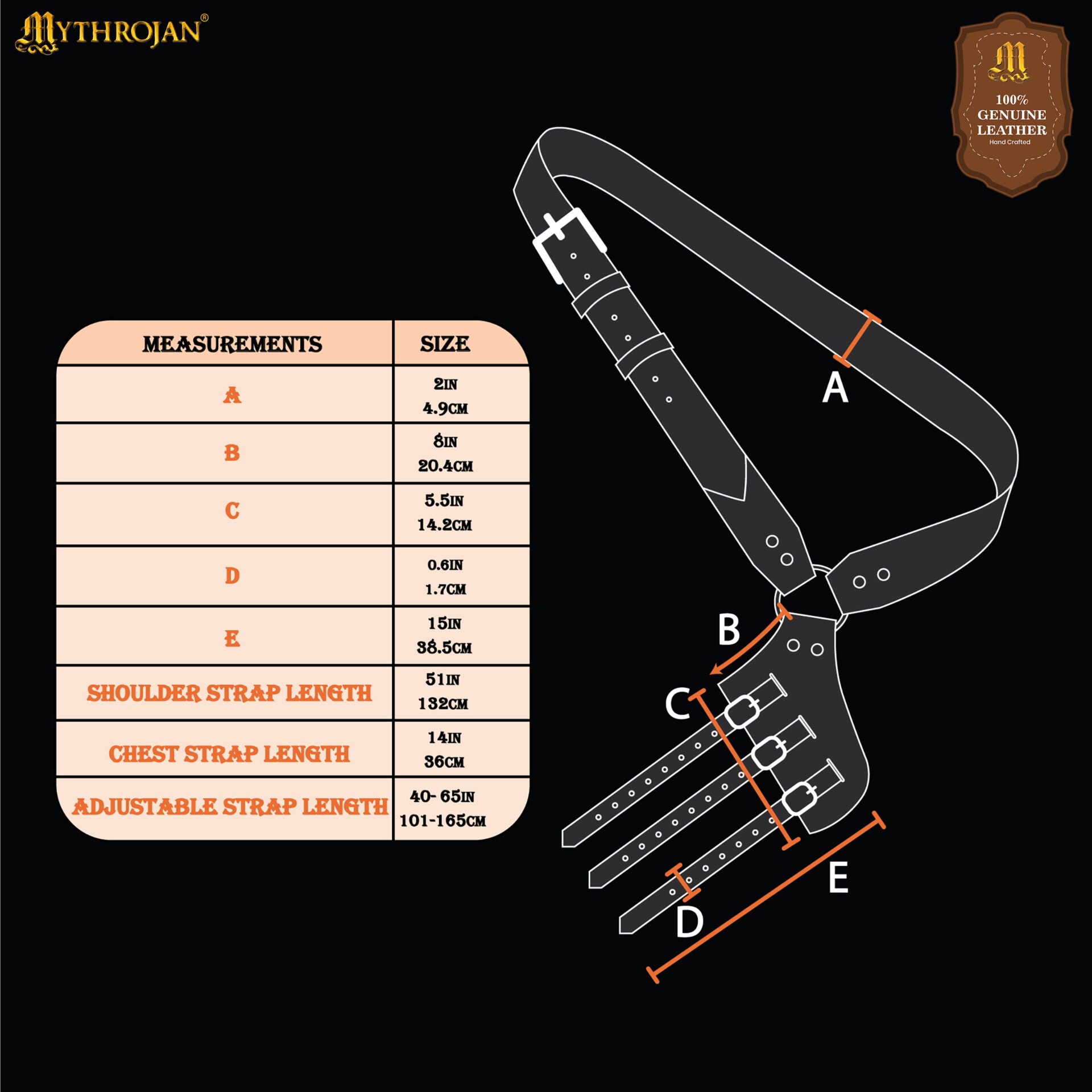 Mythrojan Baldric Cinturón de Espada de Cuero Funda Daga Medieval - Mano Derecha Marrón - Imagen 7