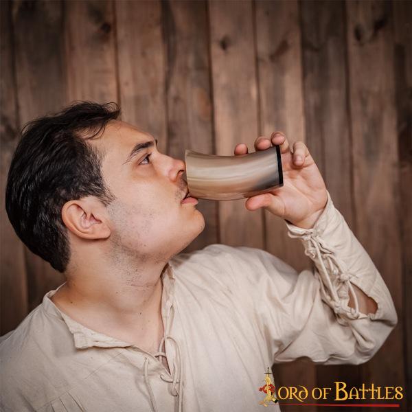 Taza de Cerveza Medieval Vikinga Hecha a Mano con Auténtico Cuerno de Buey - Imagen 10