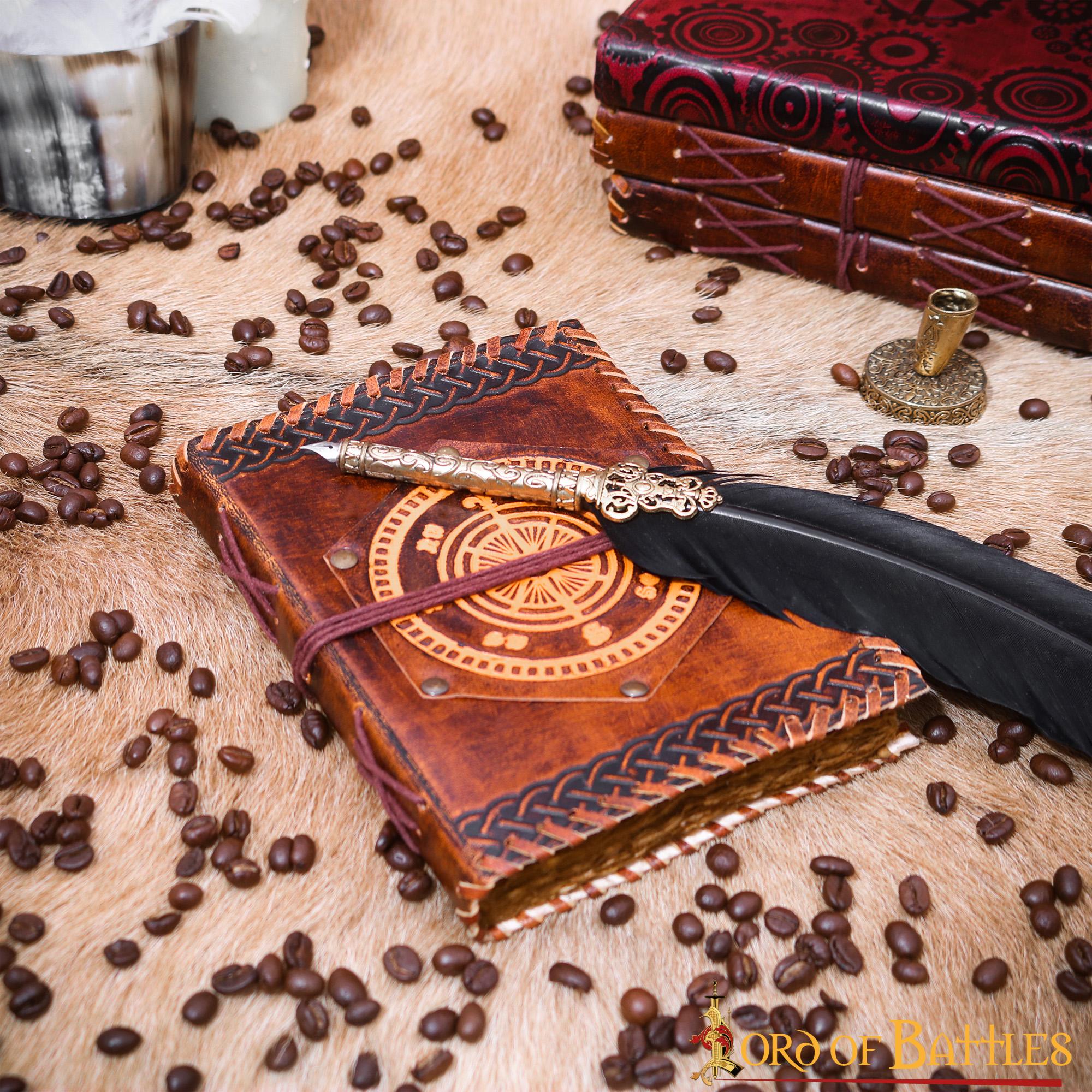 Brújula de Navegación Fleur de Lis Diario de Cuero Hecho a Mano Agenda - Imagen 8