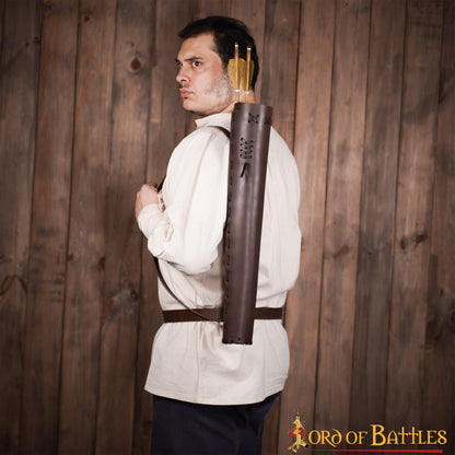 Carcaj Clásico Medieval de Cuero Fantasía Auténtica Marroquinería - Imagen 6