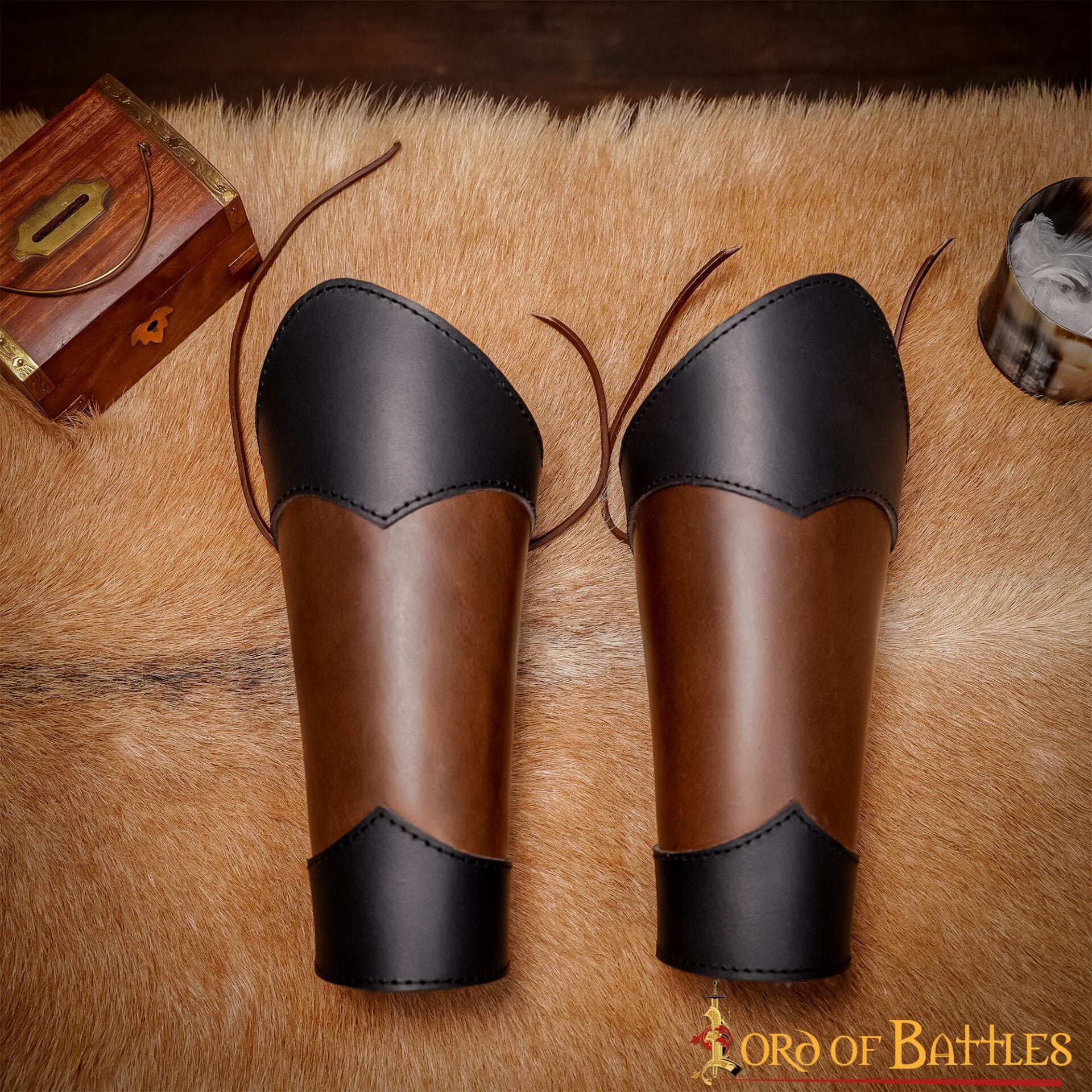 Brazaletes de Cuero Estilo Élfico Hechos a Mano - Par de Guardabrazos Marrón Auténtico - Imagen 17