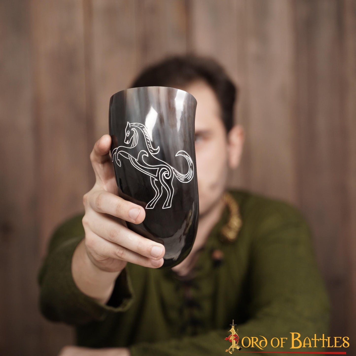 Viking Drinking Horn 400 - 500 Ml Cuerno de Buey Auténtico Hecho a Mano - Imagen 5