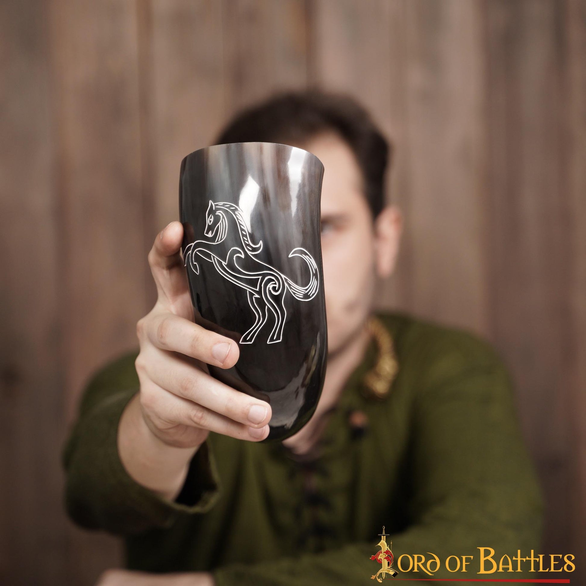 Viking Drinking Horn 400 - 500 Ml Cuerno de Buey Auténtico Hecho a Mano - Imagen 5