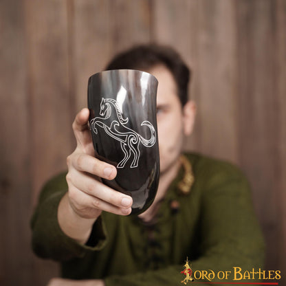 Viking Drinking Horn 400 - 500 Ml Cuerno de Buey Auténtico Hecho a Mano - Imagen 5