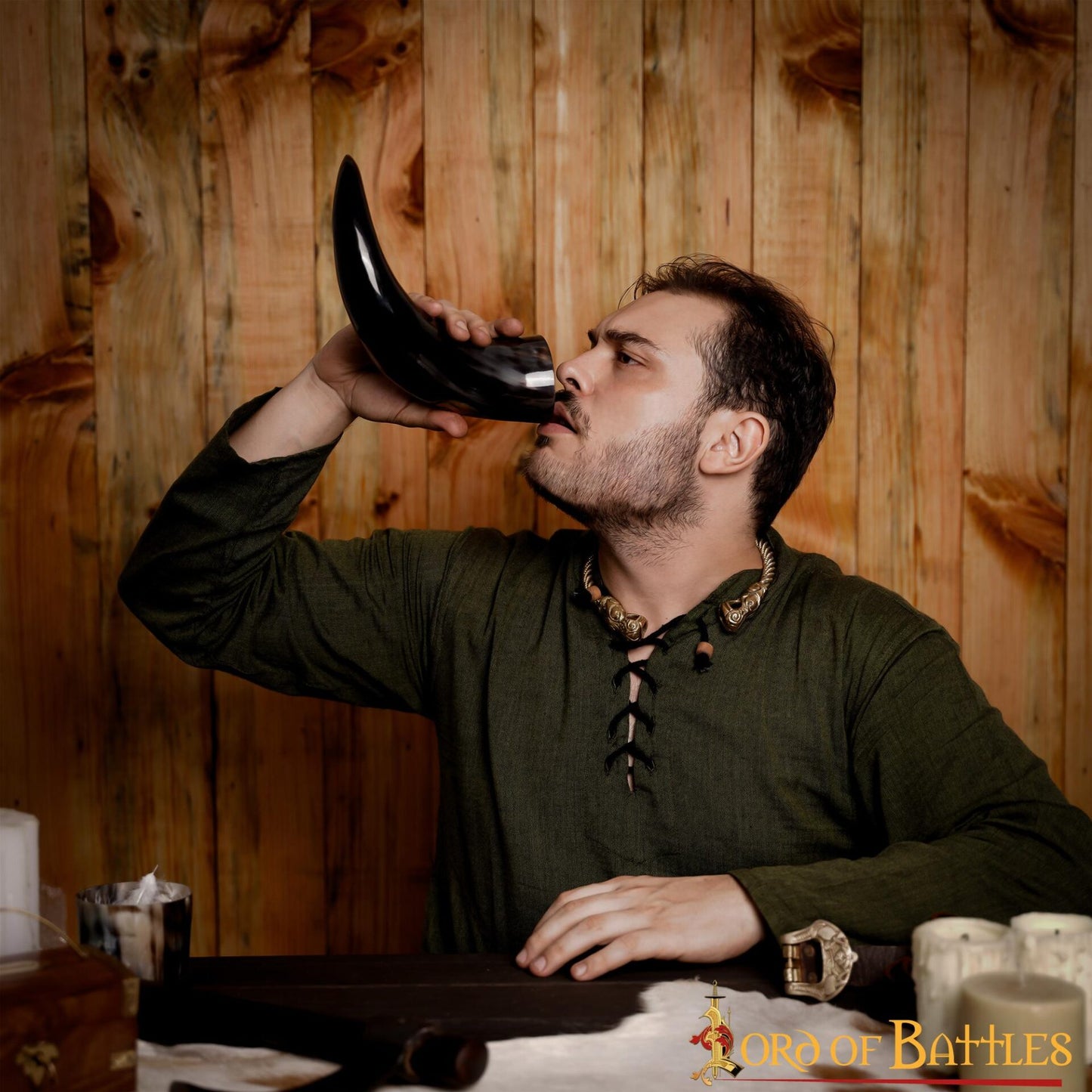 Cuerno para Beber "el Juramento Trenzado" 400 - 500 Ml Cuerno de Buey Auténtico Hecho a Mano - Imagen 6