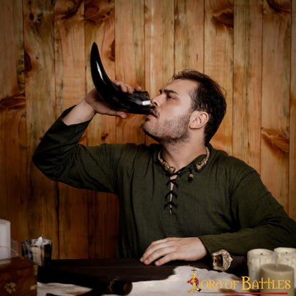 Cuerno para Beber "el Juramento Trenzado" 400 - 500 Ml Cuerno de Buey Auténtico Hecho a Mano - Imagen 6
