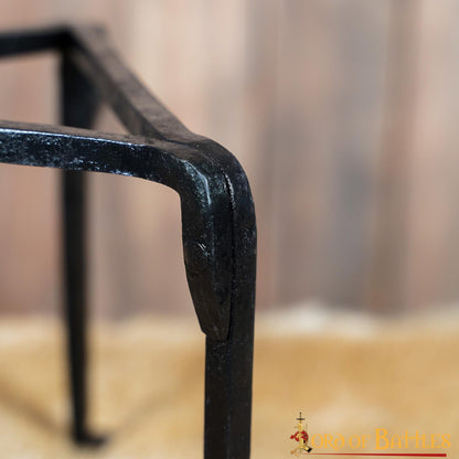 Trípode de Hierro Forjado a Mano - 9 Pulgadas Acabado Negro - Soporte Medieval para Olla de Campamento - Imagen 15