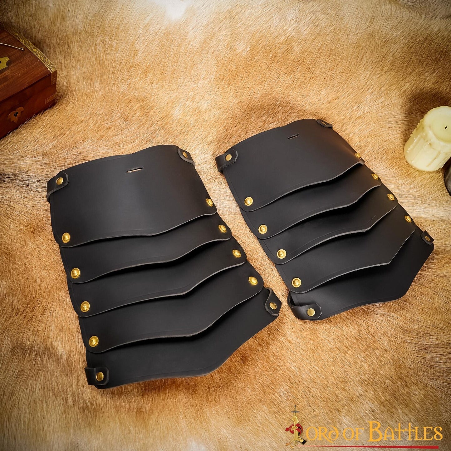 Fantasía Vikingo Pauldrons Cuero con Cinturones de Cuero Ajustables - Imagen 11