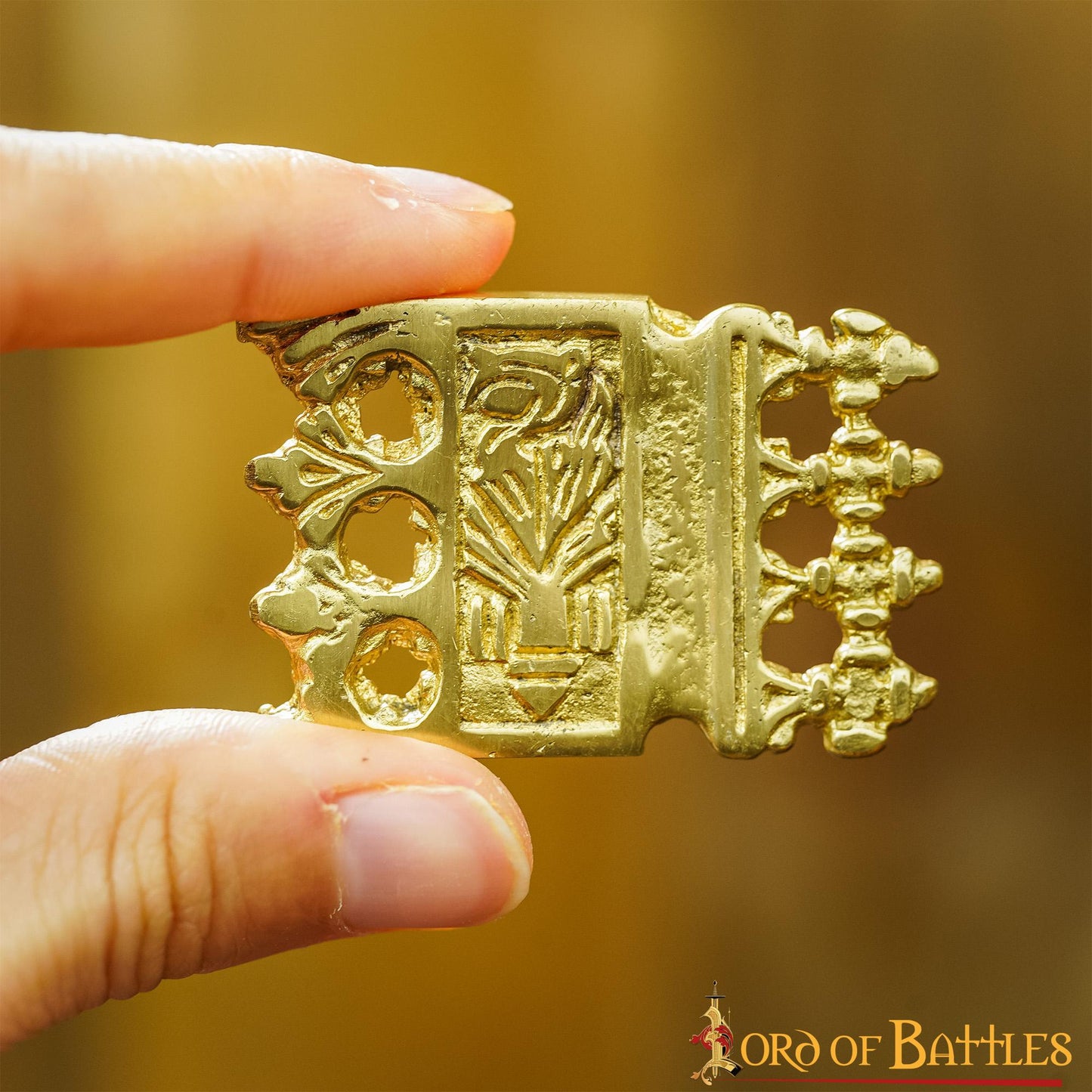 Viking Belt Chape - Punta de Latón Ornamentada para Cinturón - Imagen 5