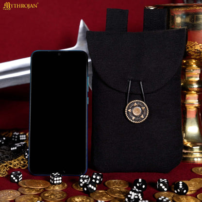 Riñonera Mythrojan, Ideal para Sca Larp Recreación y Feria Ren, Lienzo Tejido a Mano 100% Algodón , Marrón , 7.2 - Imagen 4
