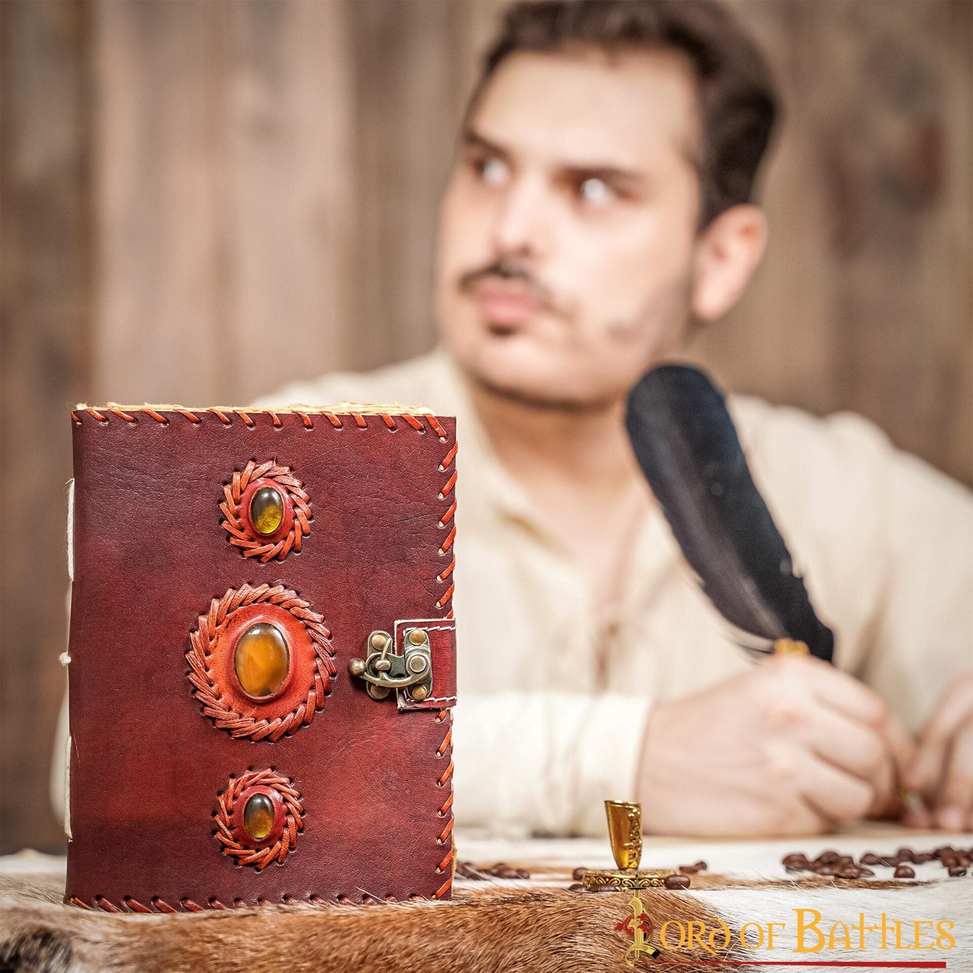 Diario Medieval de Notas de Piel Auténtica Hecho a Mano - Imagen 18