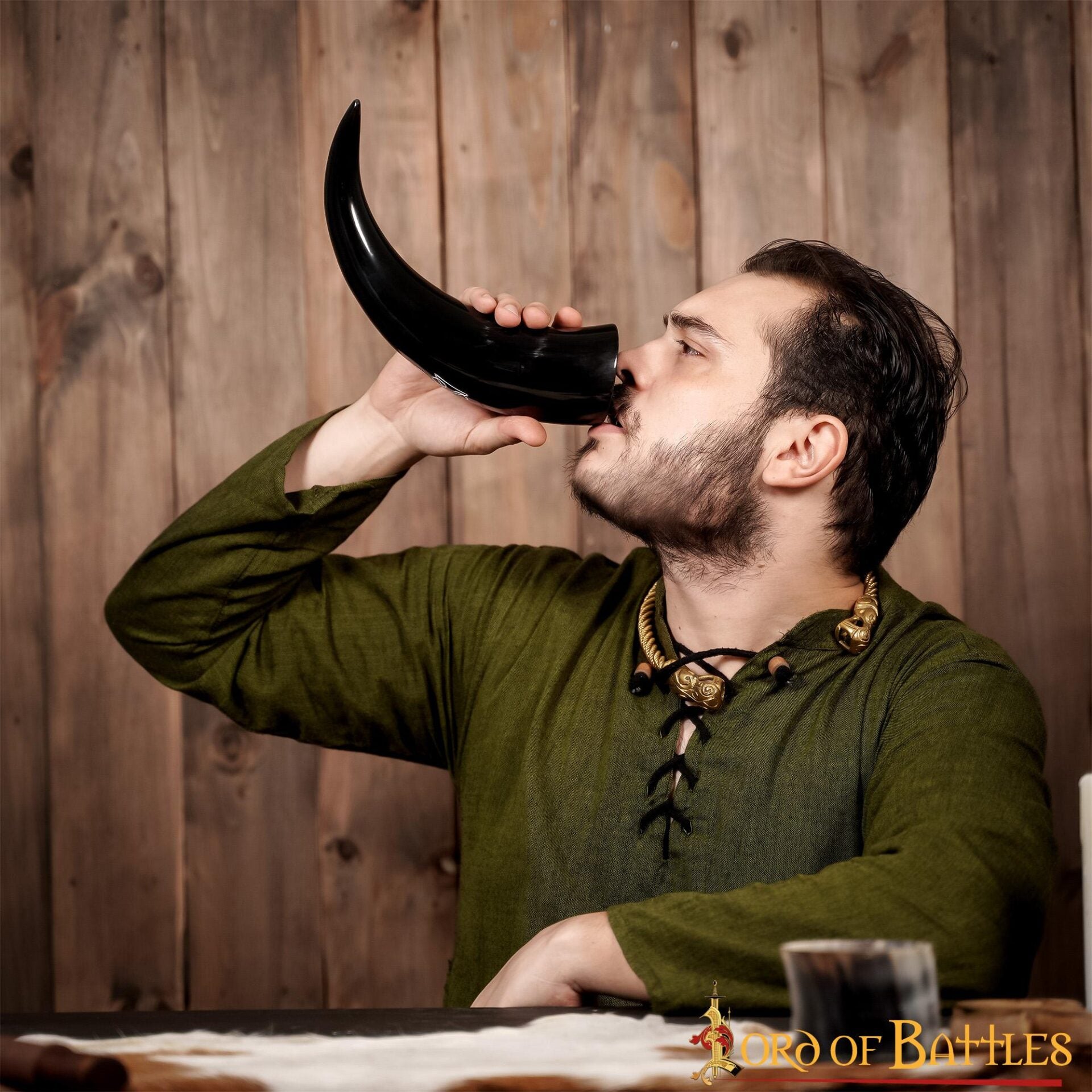 Viking Drinking Horn 400 - 500 Ml Cuerno de Buey Auténtico Hecho a Mano - Imagen 9