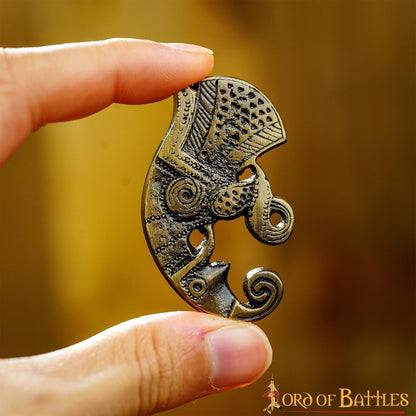Monturas de Cuervo de Odín de Latón Antiguo - Par de Huginn y Muninn Vikingos para Marroquinería - Imagen 5