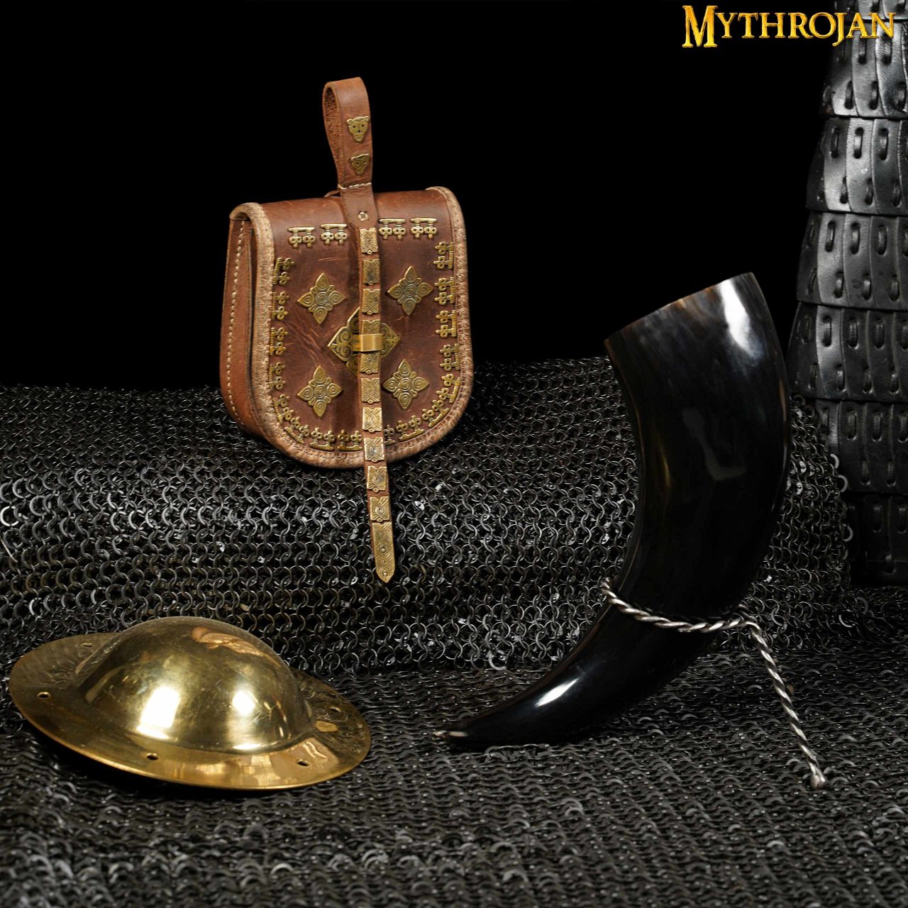 Mythrojan Cuerno para Beber Forjado a Mano Twisted Rack - Imagen 5