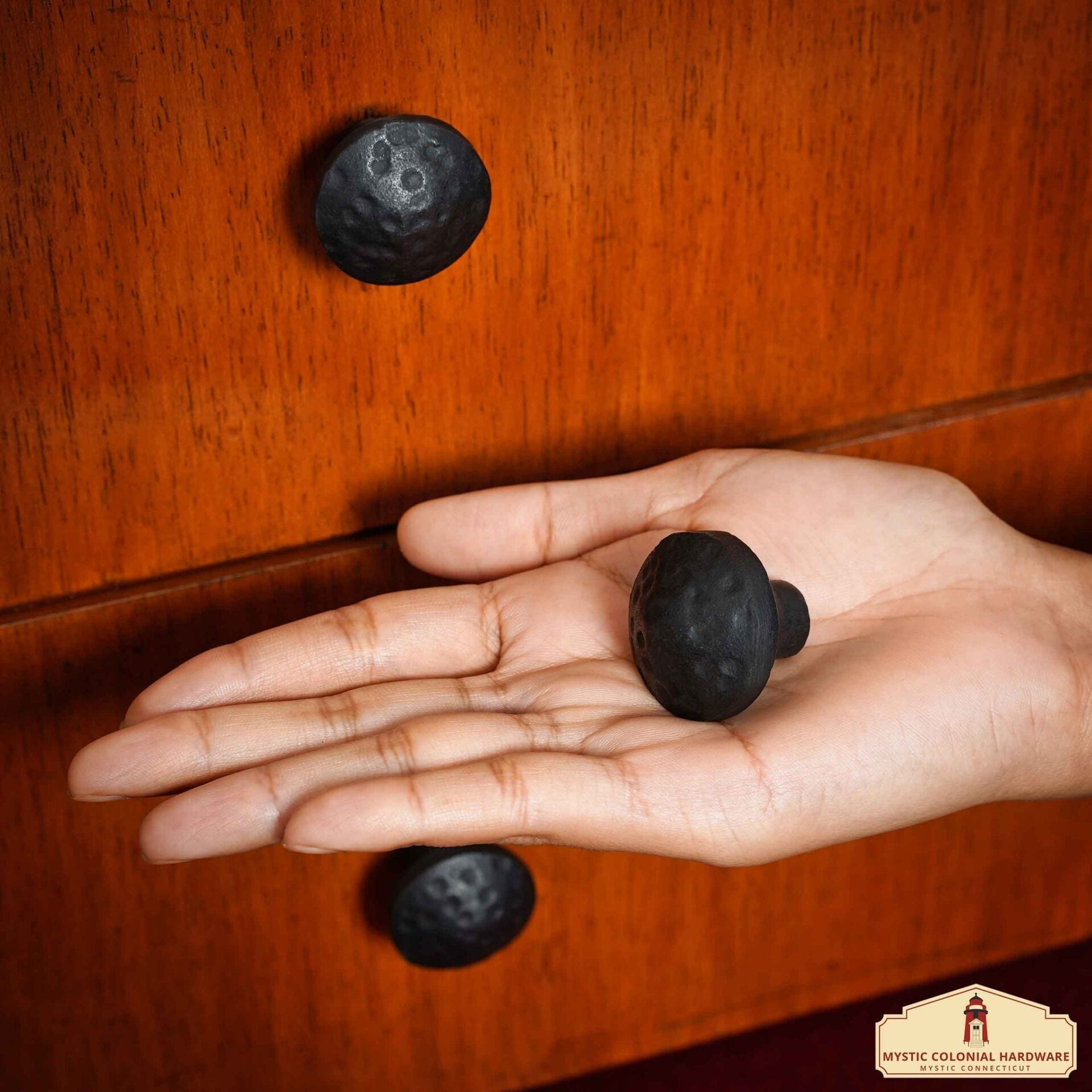 Pomo Cuadrado de Hierro Forjado a Mano - 1 1/4 Pulgadas de Diámetro - Imagen 8