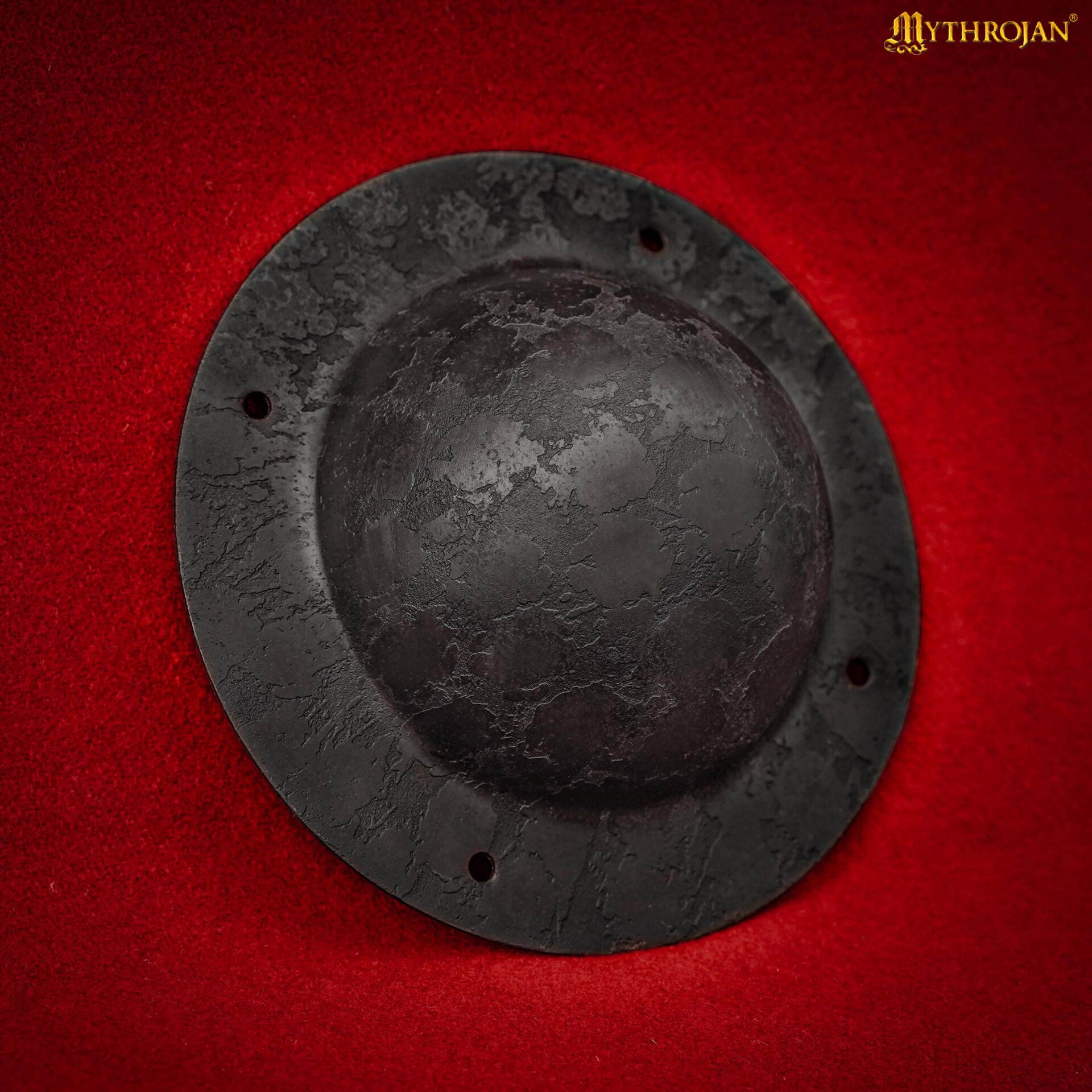 Jefe de Escudo de Acero Antiguo Forjado a Mano con Remaches - Vikingo y Medieval - Imagen 4