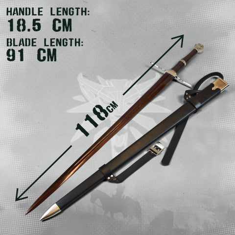 Espada de acero de Witcher de Geralt de Rivia Acero de Damasco rojo 41523