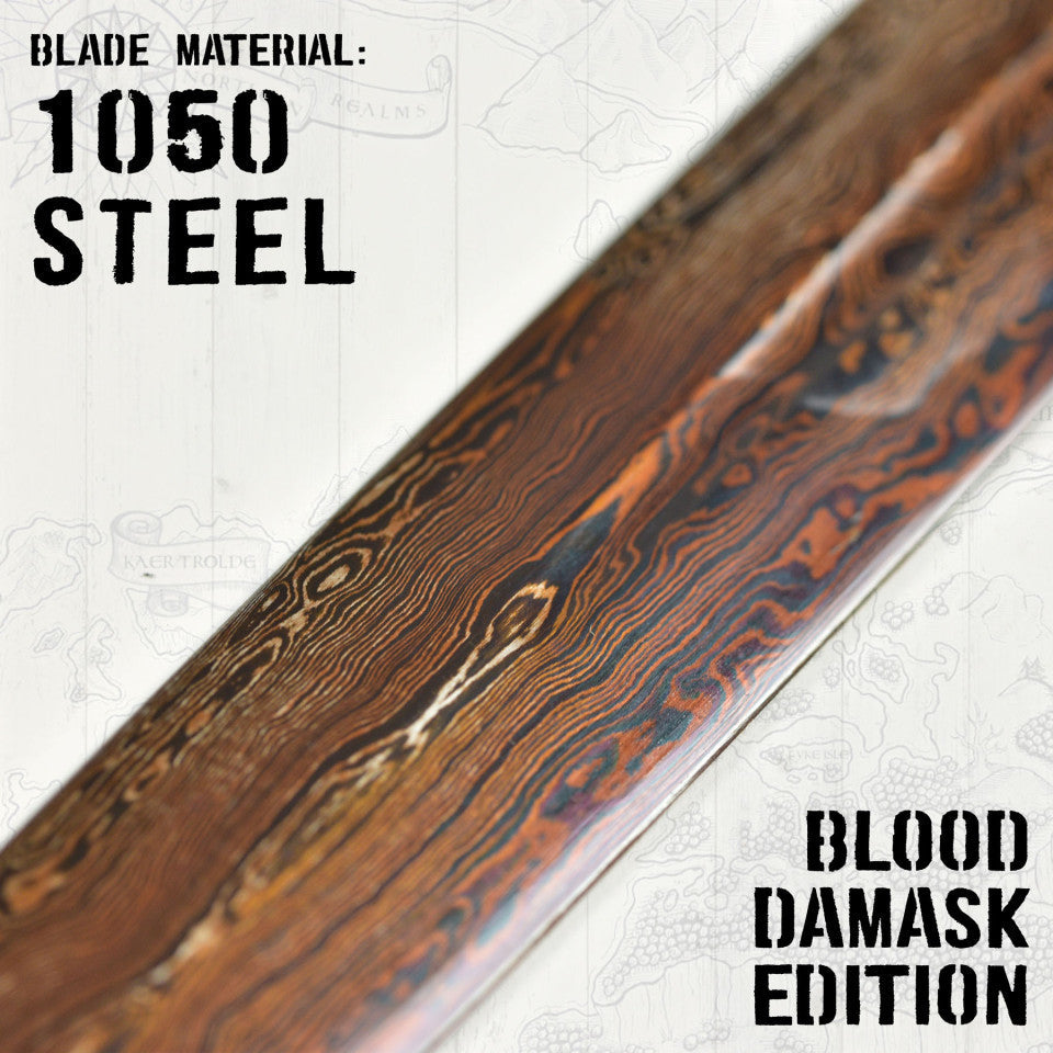 Espada Strider funcional de acero de damasco rojo 41802