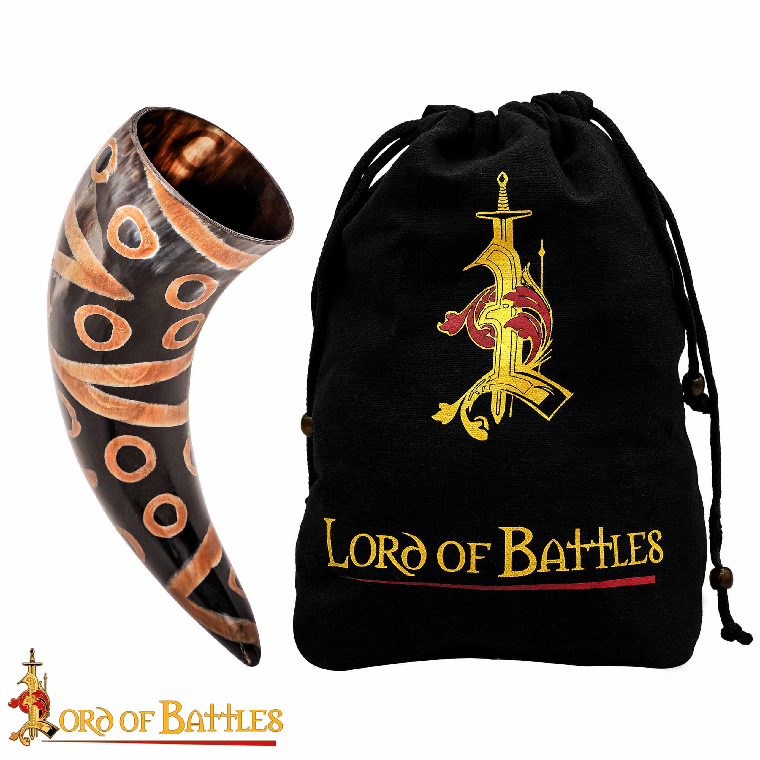 Cuerno Medieval para Beber 400 - 500 Ml Cuerno de Buey Auténtico Hecho a Mano - Imagen 1