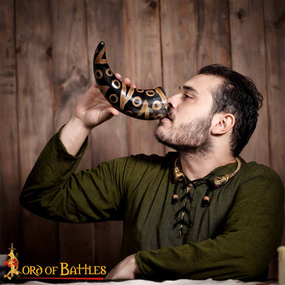 Cuerno Medieval para Beber 400 - 500 Ml Cuerno de Buey Auténtico Hecho a Mano - Imagen 6