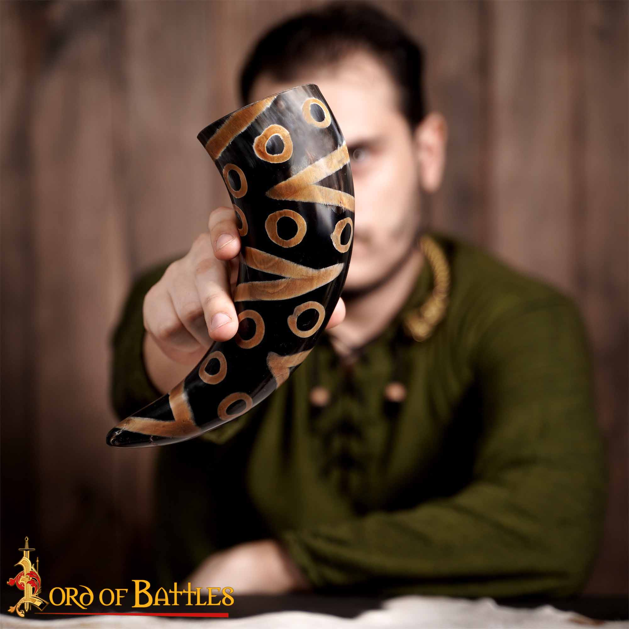 Cuerno Medieval para Beber 400 - 500 Ml Cuerno de Buey Auténtico Hecho a Mano - Imagen 8