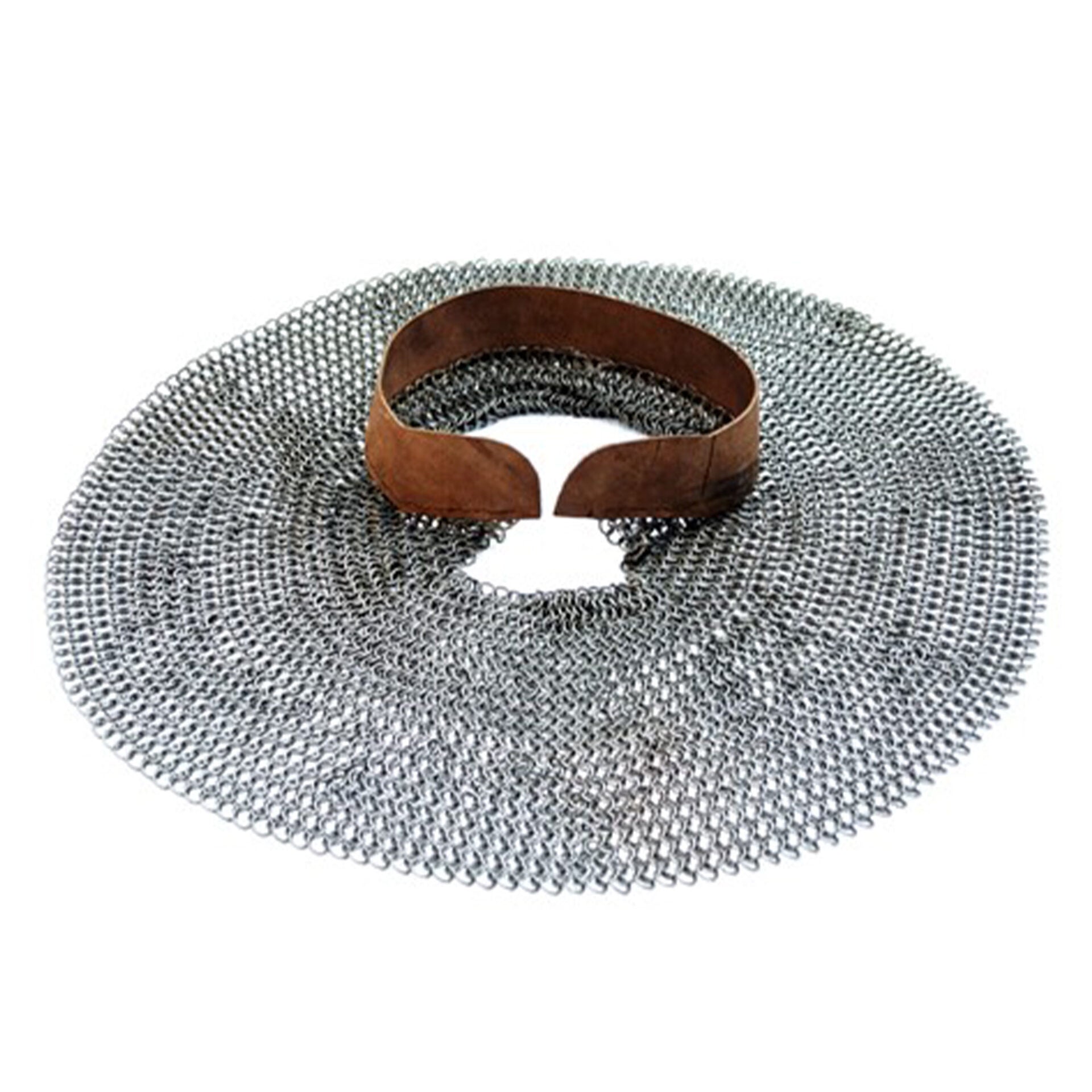 Cota de Malla Medieval Aventail - Anillo Plano Remachado 9mm - Calibre 17, Titanio, Natural - Ideal para Larp, Cosplay y Disfraces de Cine - Imagen 1