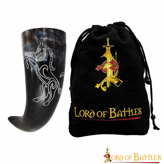 Viking Drinking Horn 400 - 500 Ml Cuerno de Buey Auténtico Hecho a Mano - Imagen 1