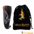 Cuerno de Buey Medieval Grabado Cuervo Vikingo para Beber 400-500 Ml - Imagen 1