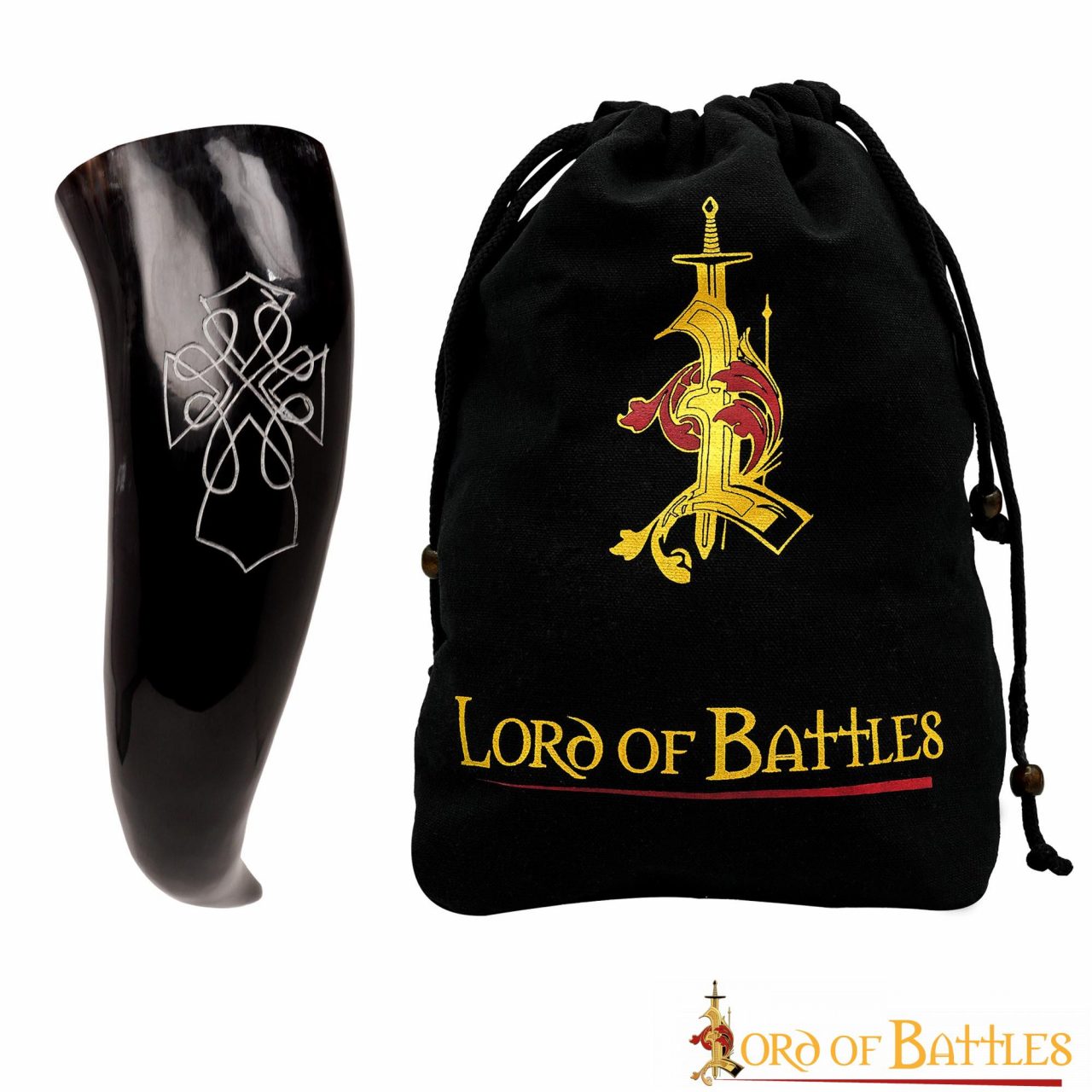 Viking Drinking Horn 400 - 500 Ml Cuerno de Buey Auténtico Hecho a Mano - Imagen 1