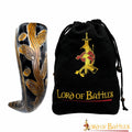 Cuerno para Beber Vikingo Medieval 400 - 500 Ml con Diseños Grabados Cuerno de Buey Auténtico Hecho a Mano - Imagen 1