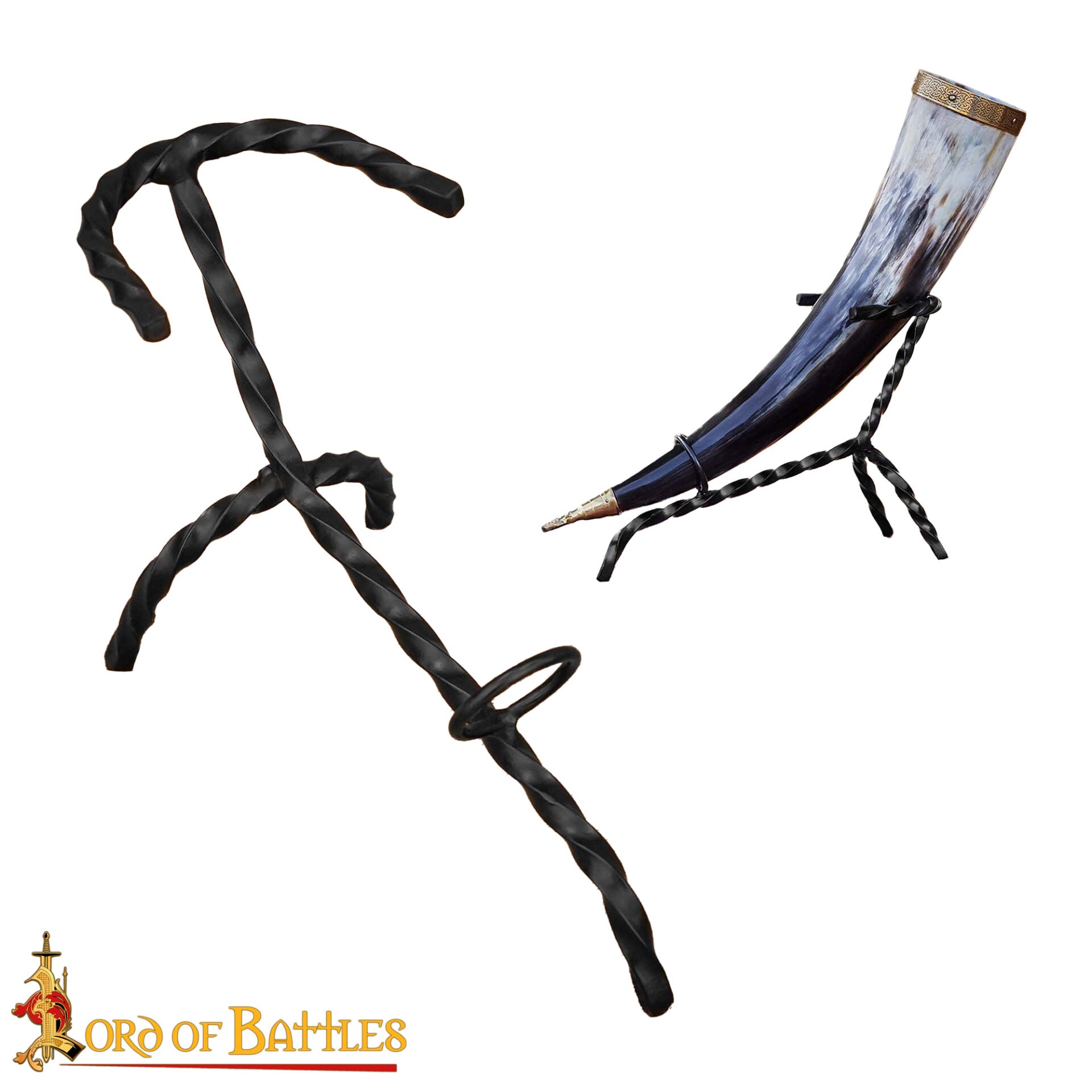 Soporte de Cuerno para Beber - Expositor de Cuerno Vikingo de Hierro - Imagen 5