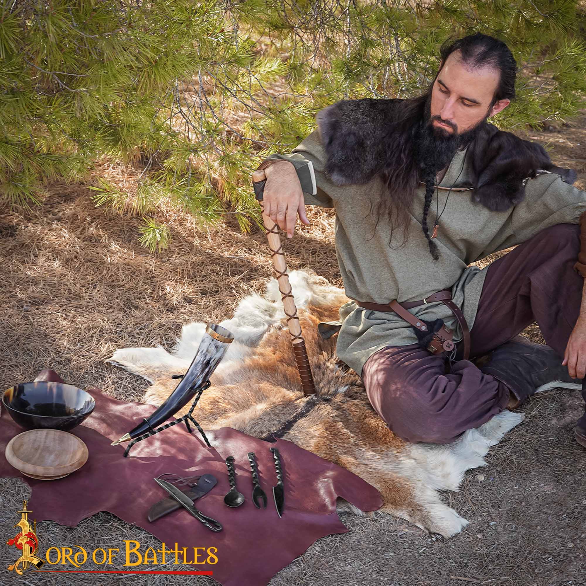 Soporte de Cuerno para Beber - Expositor de Cuerno Vikingo de Hierro - Imagen 4