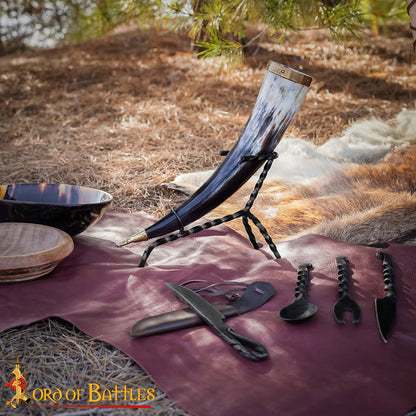 Soporte de Cuerno para Beber - Expositor de Cuerno Vikingo de Hierro - Imagen 2