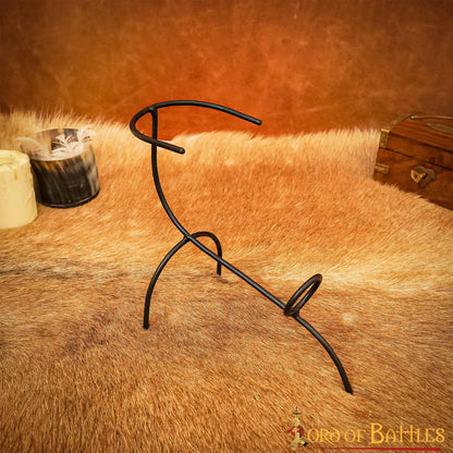 Soporte de Hierro Forjado a Mano para Cuernos Curvados Vikingos y Medievales - Accesorio Rústico para Mesa y Banquete - Imagen 4