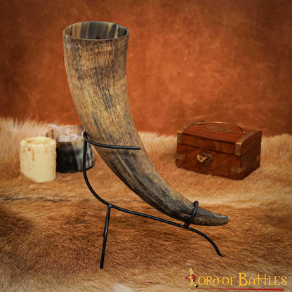 Soporte de Hierro Forjado a Mano para Cuernos Curvados Vikingos y Medievales - Accesorio Rústico para Mesa y Banquete - Imagen 5