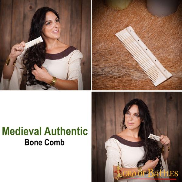 Peine Medieval de Hueso Auténtico Accesorio Artesanal de Hueso Auténtico - Imagen 8