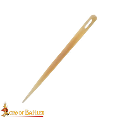 Aguja Medieval de Bordar Hecha a Mano de Hueso Auténtico Accesorio Funcional - Imagen 1