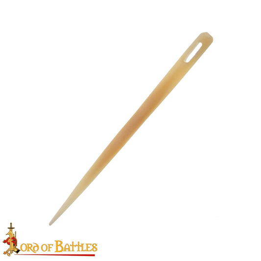 Aguja Medieval de Bordar Hecha a Mano de Hueso Auténtico Accesorio Funcional - Imagen 1