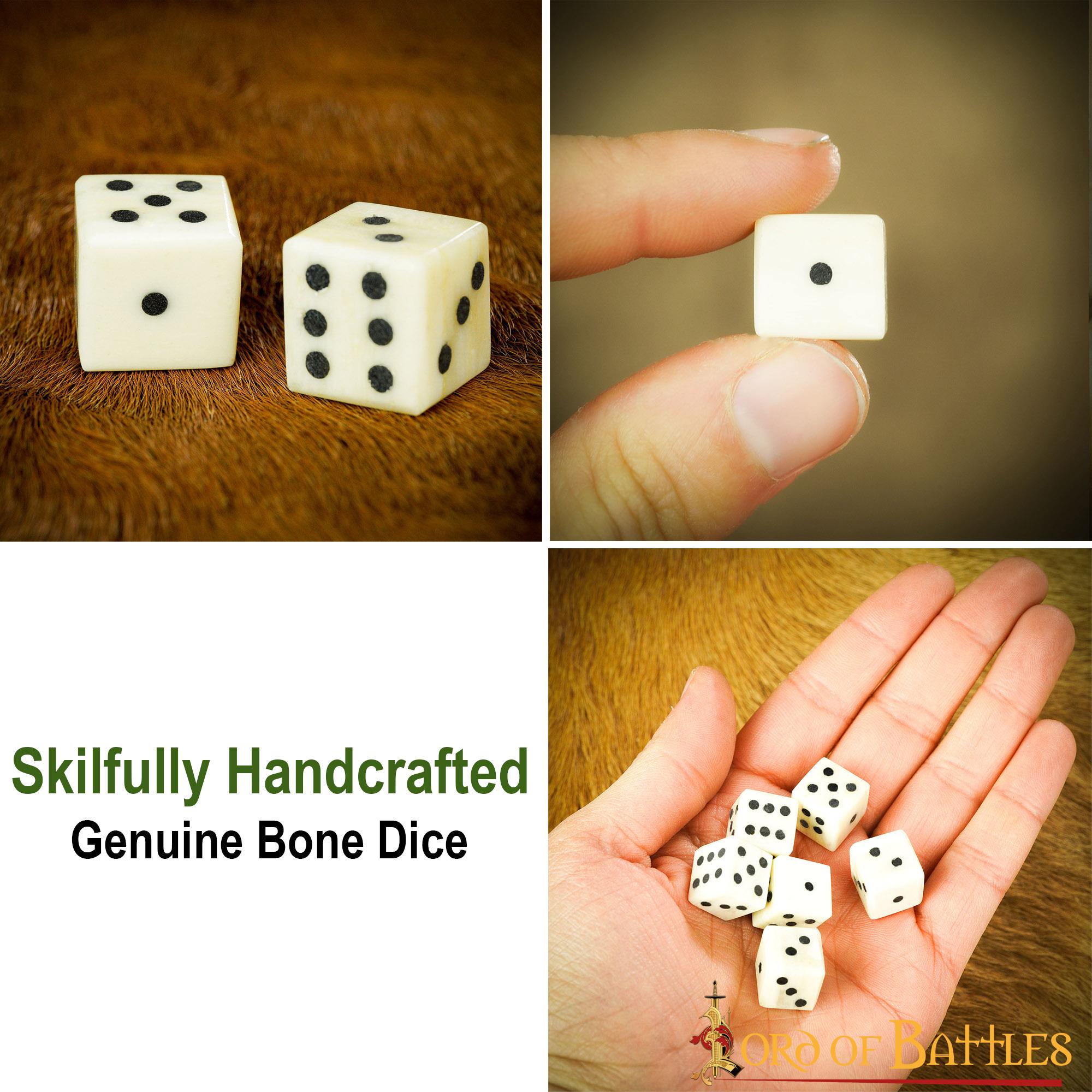 Dados Medievales de Hueso - Juego Artesanal de 6 (hueso de Buey, 1,2 Cm) - Imagen 11