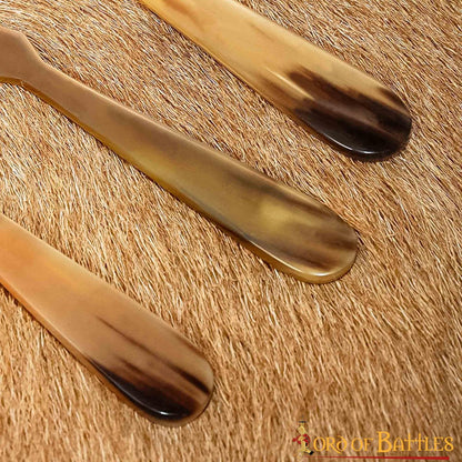 Juego de Cubiertos Medievales de Cuerno - Cuchara, Tenedor y Cuchillo Tallados a Mano - Imagen 8