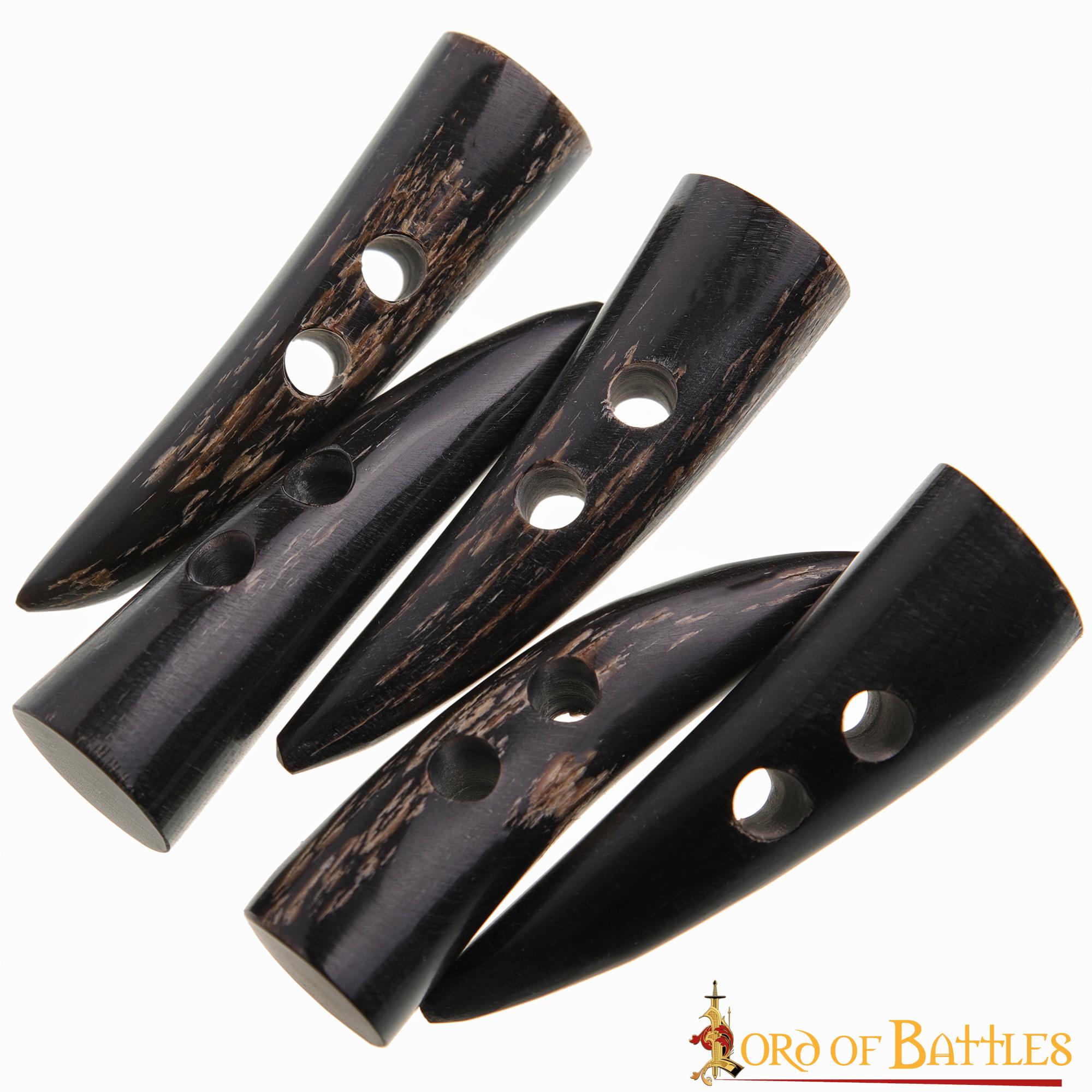 Toggles Medievales Vikingos de Cuerno de Buey - Juego de 5 Cierres Artesanales de Cuerno Natural - Imagen 11