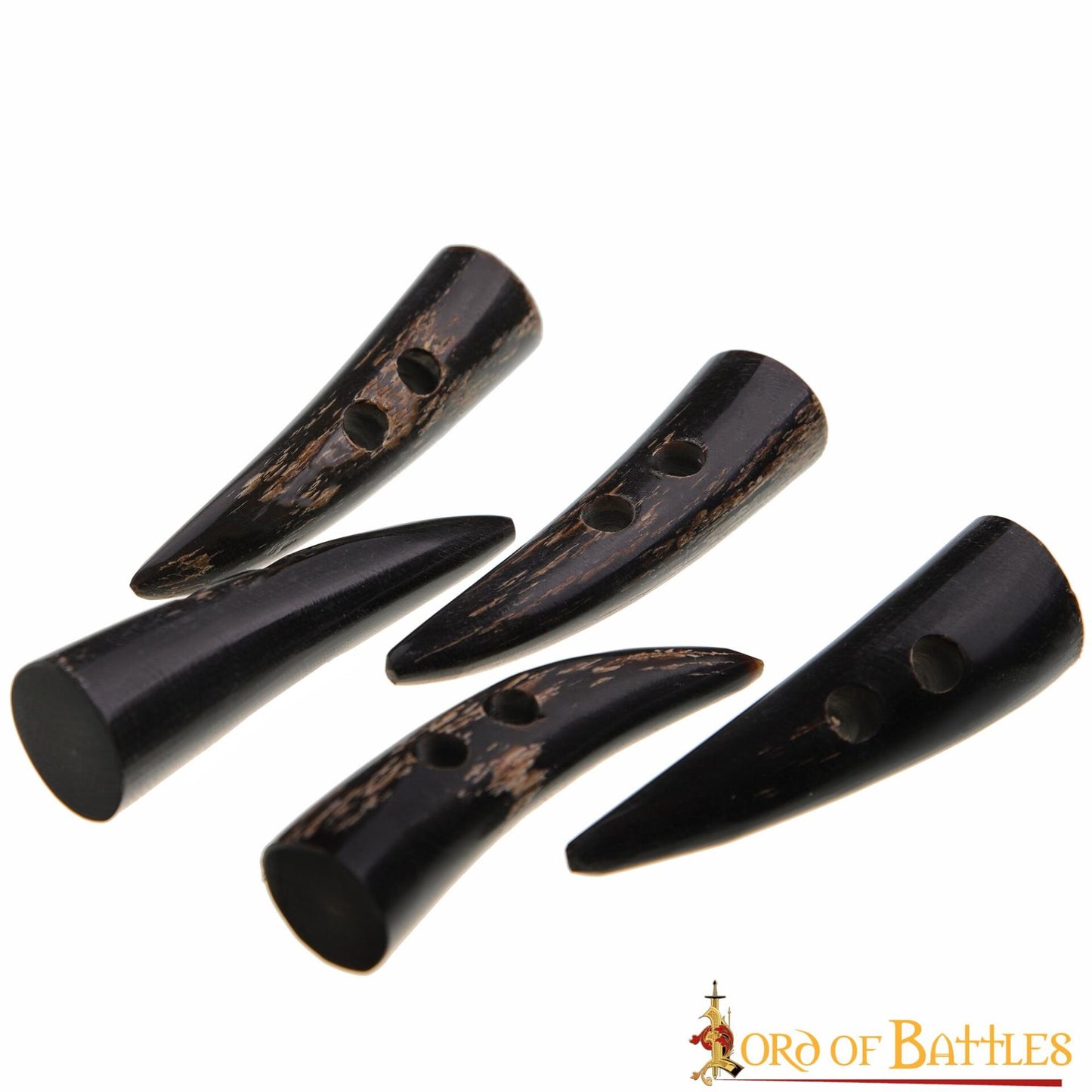 Toggles Medievales Vikingos de Cuerno de Buey - Juego de 5 Cierres Artesanales de Cuerno Natural - Imagen 9