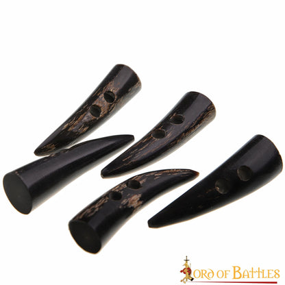 Toggles Medievales Vikingos de Cuerno de Buey - Juego de 5 Cierres Artesanales de Cuerno Natural - Imagen 9
