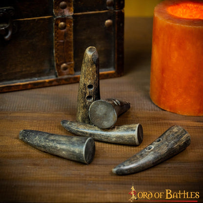 Toggles Medievales Vikingos de Cuerno de Buey - Juego de 5 Cierres Artesanales de Cuerno Natural - Imagen 12
